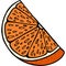 Handdrawn orange slice illustration