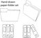 Handdrawn paper set. Doodle design element in vector