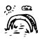 Handdrawn playground sandbox doodle icon. Hand drawn black sketch. Sign cartoon symbol. Decoration element. White background.