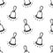 Handdrawn seamless pattern bell doodle icon. Hand drawn black sketch. Sign symbol. Decoration element. White background. Isolated