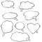 Handdrawn think bubble for social network, app, wallpaper and poster with creative cartoon style.vector