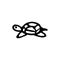 Handdrawn turtle doodle icon. Hand drawn black sketch. Sign symbol. Decoration element. White background. Isolated. Flat design. V