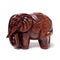 The Handemade wooden elephant statuette Matte red draw pattern asian