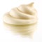 Handful of mayonnaise. Swirl on white background. Clipping path.