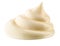 Handful of mayonnaise. Swirl on white. Clipping path.