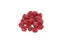A handful of raspberries isolated on a white background. Red berries. Sweet berries. Forest berries