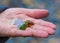 A handful of sea glass