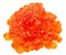 Handful of trout fish salty red caviar isolated