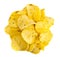 Handful of yellow potato chips