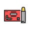 handgun ammo color icon vector illustration