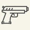 Handgun line icon. Pistol vector illustration isolated on white. Revolver outline style design, designed for web and app