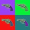 Handgun Pistol Revolver Pop Art Style Andy Warhol style Vector