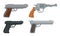 Handguns or Pistol Models with Firing Trigger for Hunting Vector Set