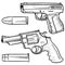 Handguns vector sketch