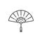 Handheld fan isolated Chinese or Japanese symbol.