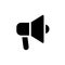 Handheld megaphone black glyph ui icon