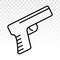 Handheld revolver gun / pistol flat icon on a transparent background