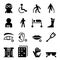 Handicap and Disabled people icon set