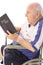 Handicap elderly man daily devotion