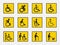 Handicap sign set, disabled icons