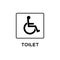 Handicap signage vector wc invalid icon. Disable toilet access wheelchair sign design