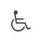 Handicap symbol icon , Wheelchair solid logo illustration,