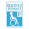 Handicap or wheelchair person icon, sign reserved parking