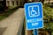 Handicap wheelchair ramp sign