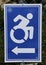 Handicapped access sign at the voting site in New York