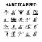 Handicapped Athlete Sport Game Icons Set Vector