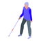 Handicapped blind man icon, isometric style