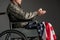 Handicapped male veteran praying for his future