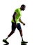 handicapped man joggers runners running with legs prosthesis silhouette