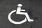 Handicapped parking, disabled symbol in asphalt