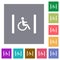 Handicapped parking square flat icons