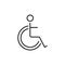 Handicapped patient line icon. linear style sign for mobile concept and web design. Disabled man outline vector icon
