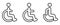 Handicapped patient line icon set