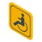 Handicapped sign icon, isometric style