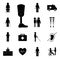 Handicapped silhouette style set icons vector design