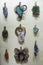 Handimade jewelry made of semi precious natural stones - jaspers, agates, nephritis in copper frames
