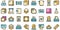 Handkerchief icons set vector flat