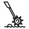 Handle cultivator icon outline vector. Machine farm