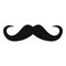 Handlebar mustache icon, simple style.