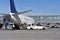 handling of an aircraft at the terminal of an airport before take-off