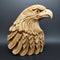 Handmade 3d Wood Carving Of An Eagle - Highly Detailed And Powerful