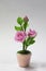 Handmade artificial rose flowers in vase