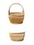 Handmade baskets made from bamboo isolated on white background with clipping path