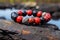 handmade beaded bracelet on a rough granite rock