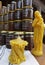 Handmade beeswax candles. Beeswax candle figures. Wax figures. Natural beeswax.