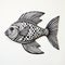 Handmade Black And White Paper Fish: Intricate Woodcut Design With Realistic Yet Imaginative Details